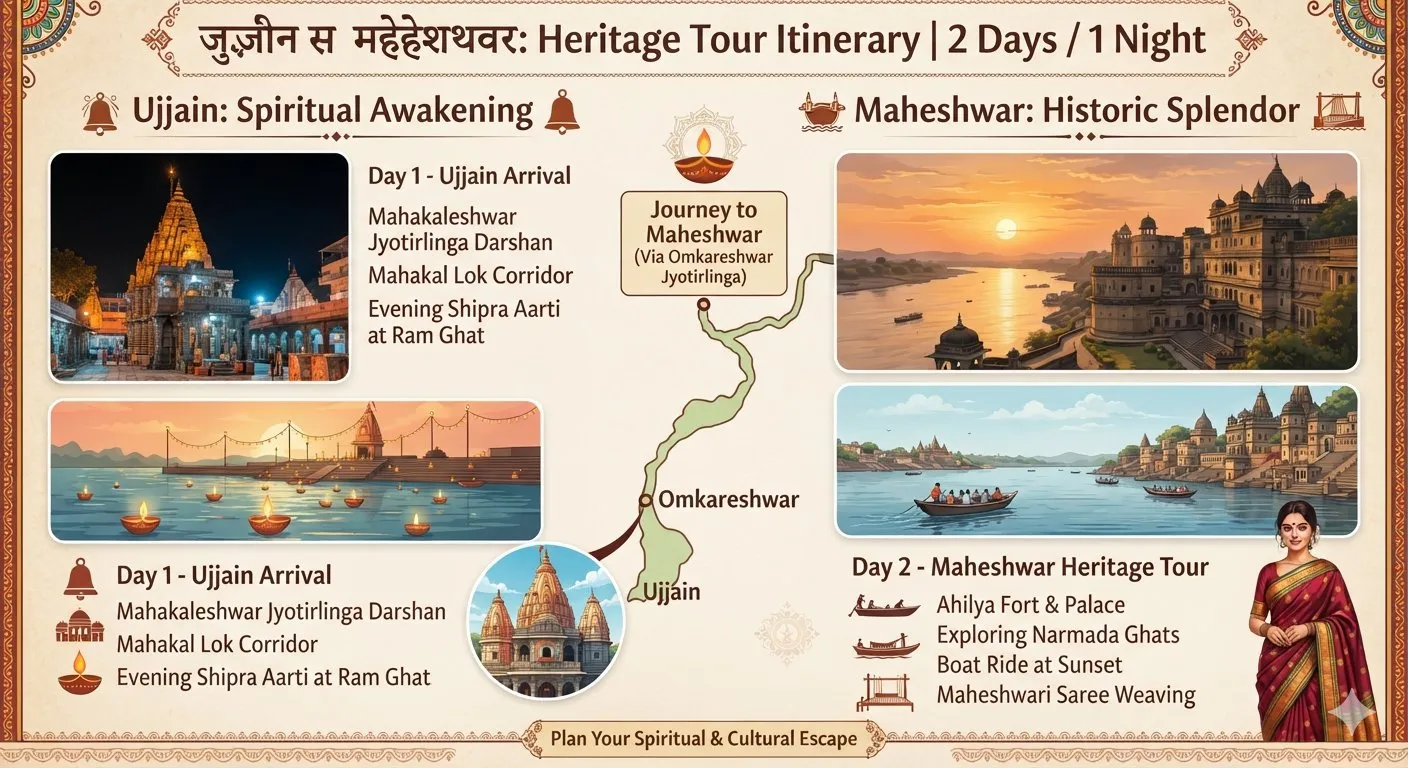 Ujjain to Maheshwar Heritage Tour